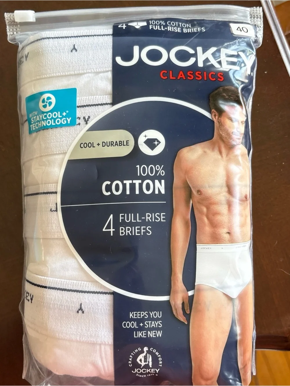 Jockey Classics Men's Full-Rise Briefs - White (4-Pack) size 40